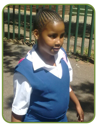 Tshiamo in her school uniform